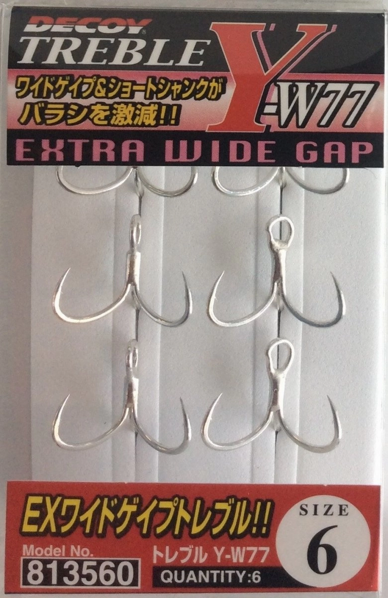 DECOY TREBLE HOOKS Y-W77 Treble Hooks