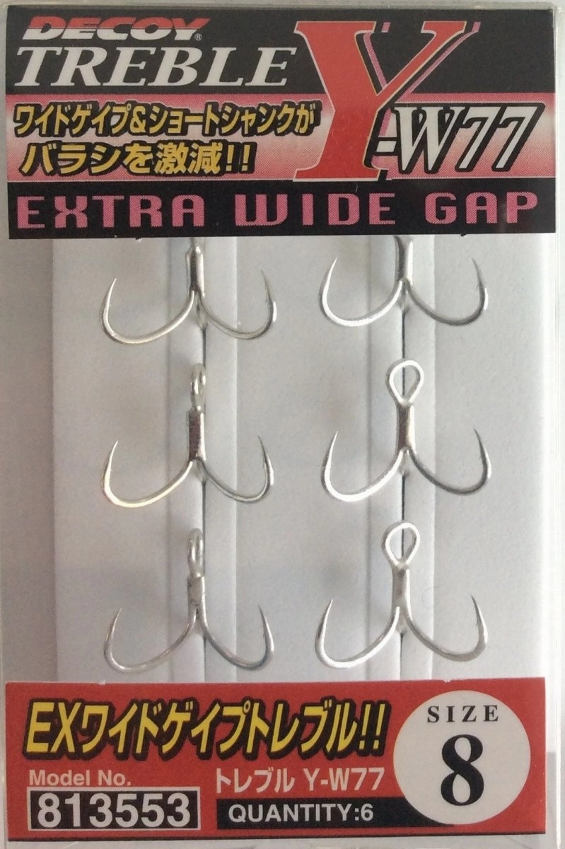 DECOY TREBLE HOOKS Y-W77 Treble Hooks