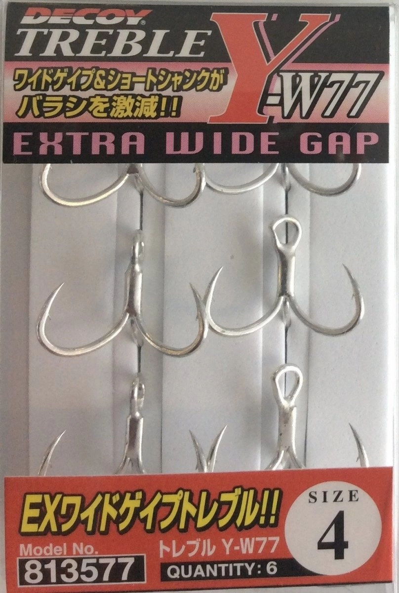 DECOY TREBLE HOOKS Y-W77 Treble Hooks