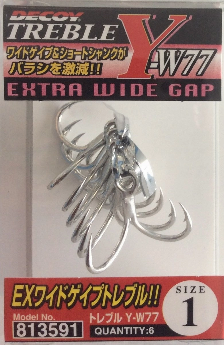 DECOY TREBLE HOOKS Y-W77 Treble Hooks