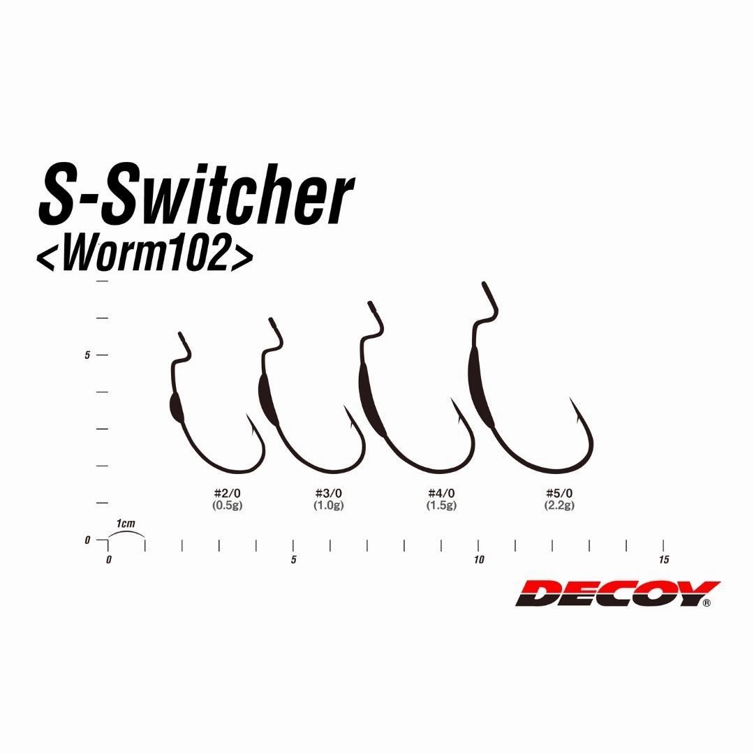 DECOY WEEDLESS HOOKS Worm102 S-Switcher