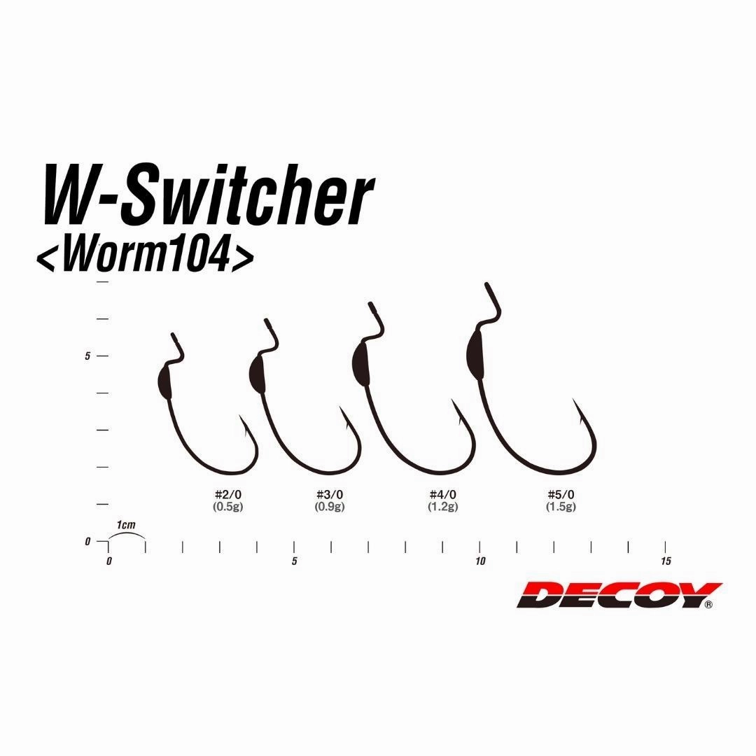 DECOY WEEDLESS HOOKS Worm104 W-Switcher