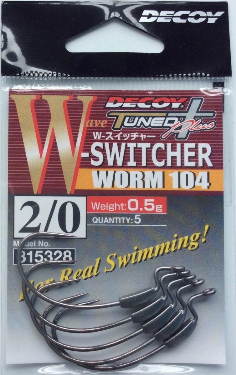 DECOY WEEDLESS HOOKS Worm104 W-Switcher