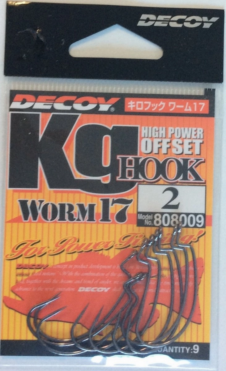 DECOY WEEDLESS HOOKS Worm17 KG High Power Offset Hook