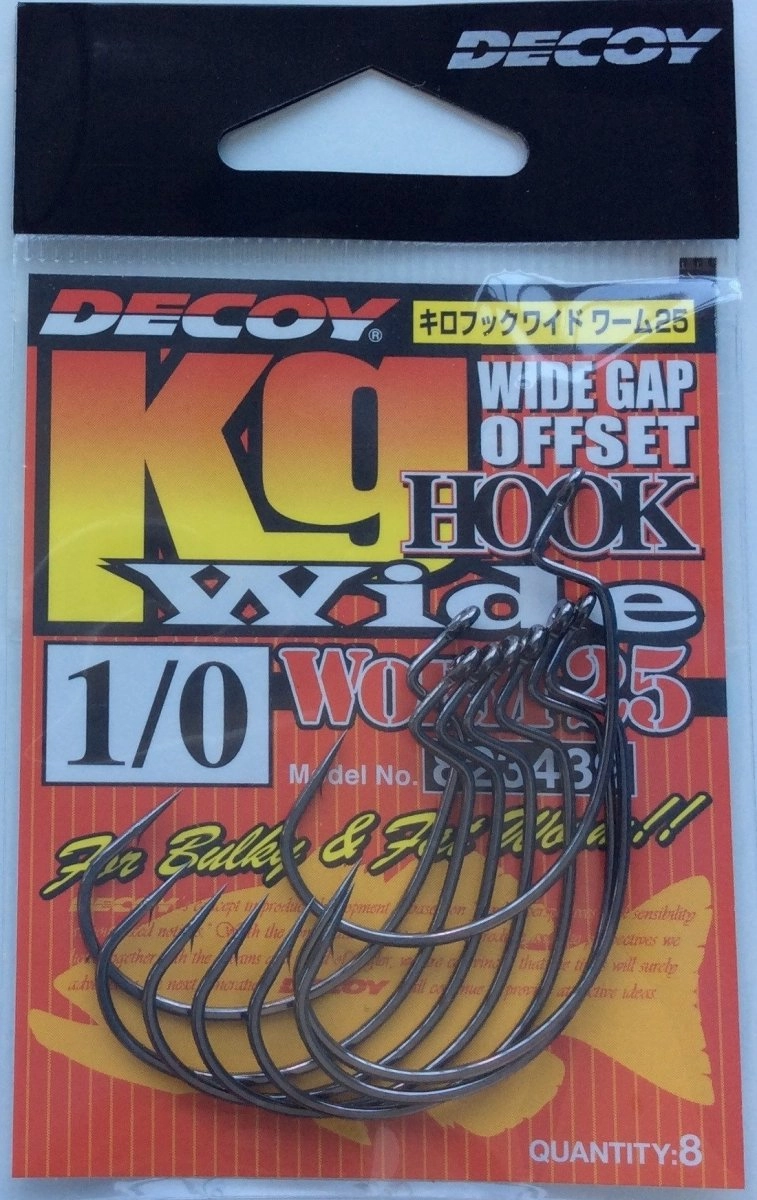 DECOY WEEDLESS HOOKS Worm25 KG Wide Hook