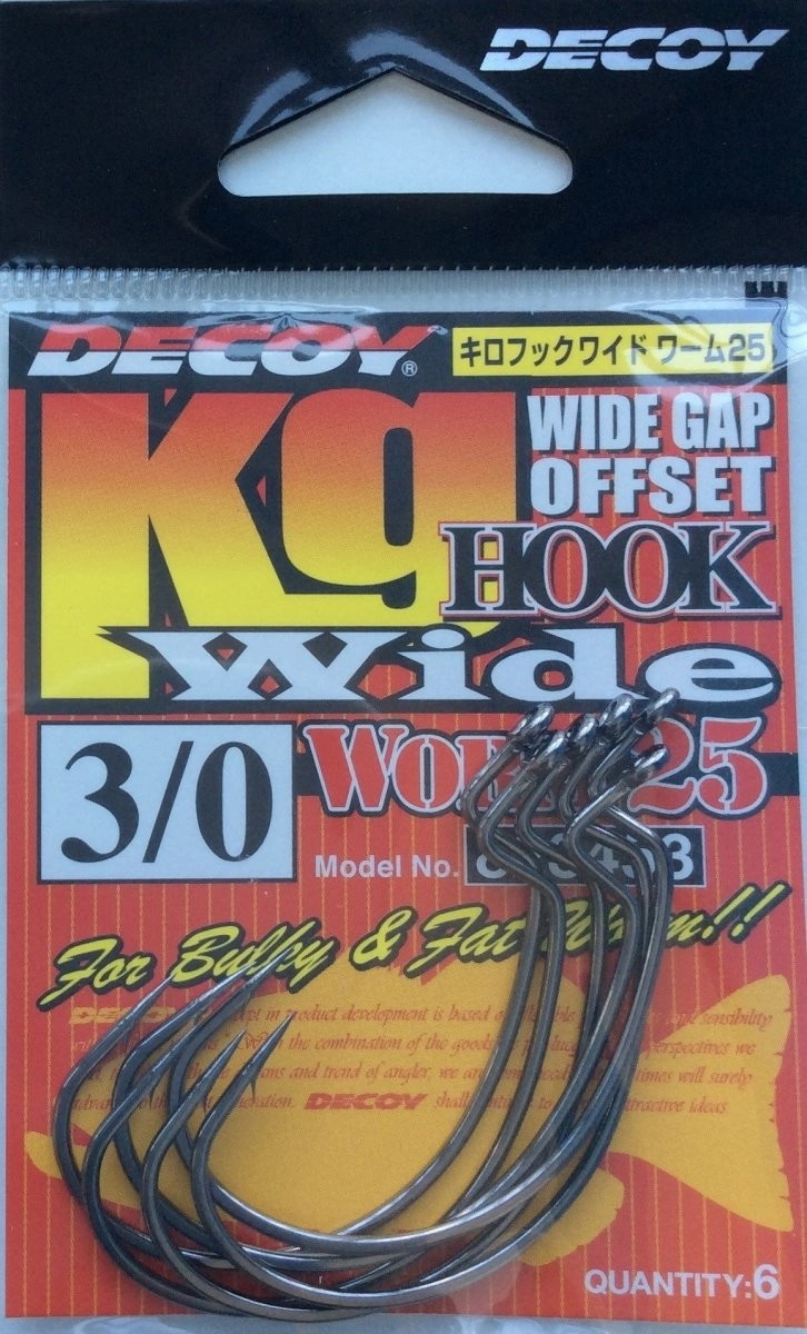 DECOY WEEDLESS HOOKS Worm25 KG Wide Hook
