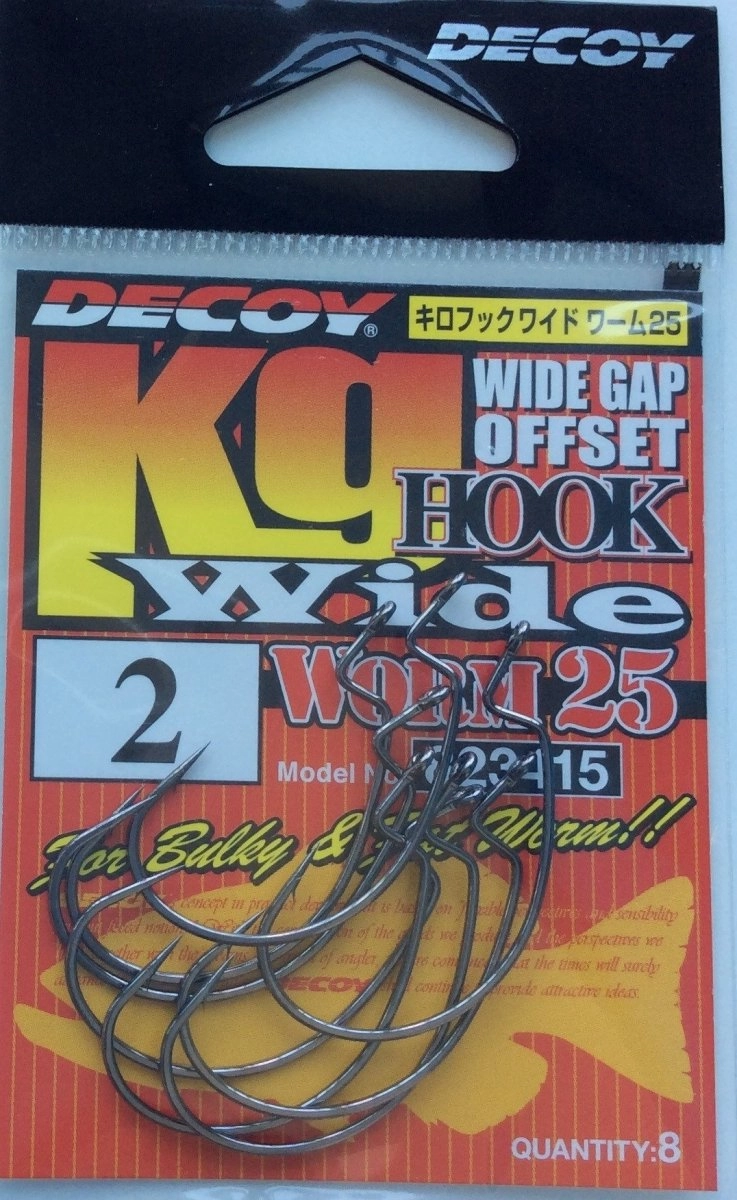 DECOY WEEDLESS HOOKS Worm25 KG Wide Hook