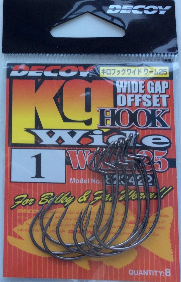 DECOY WEEDLESS HOOKS Worm25 KG Wide Hook