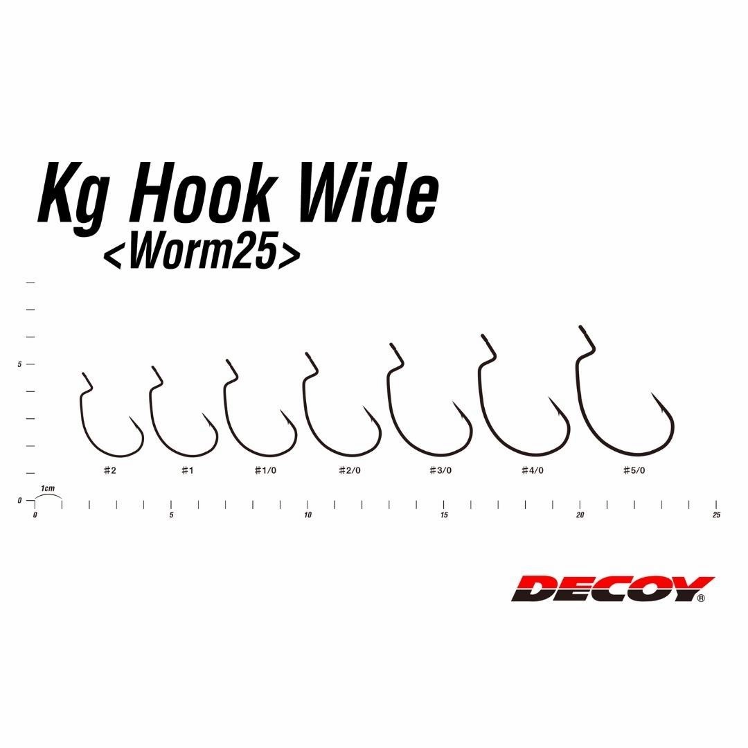 DECOY WEEDLESS HOOKS Worm25 KG Wide Hook