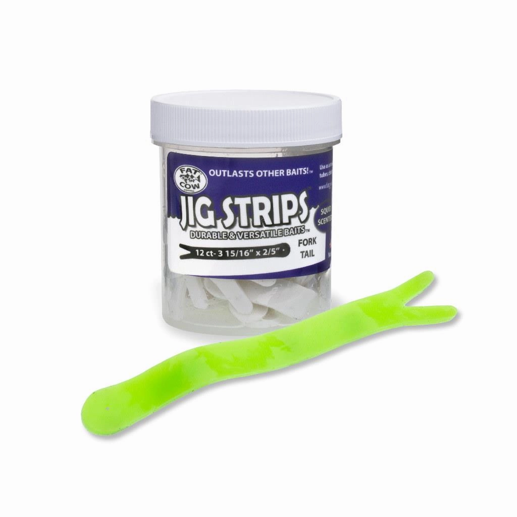 Fat Cow Jig Strips Fork Tail - 3-15/16" x 2/5"