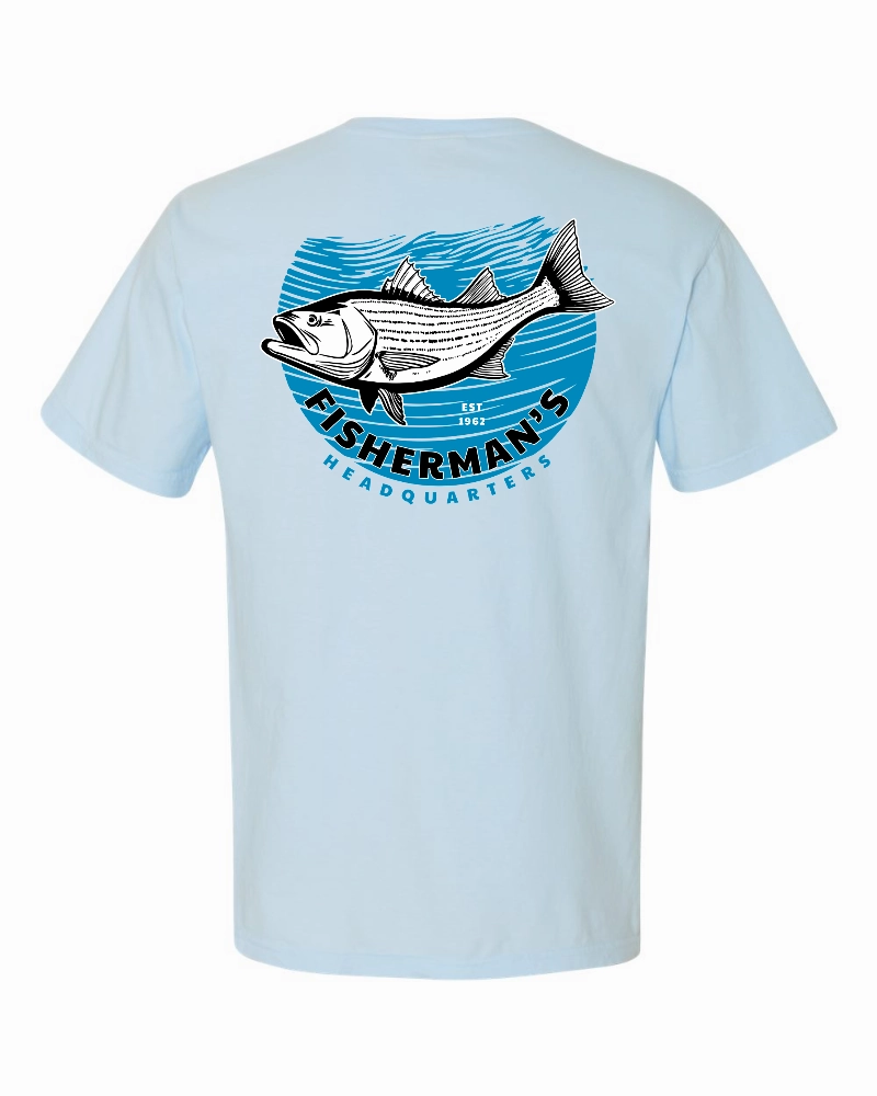 Fish Heads Bass Water Lines Comfort Colors T-Shirt