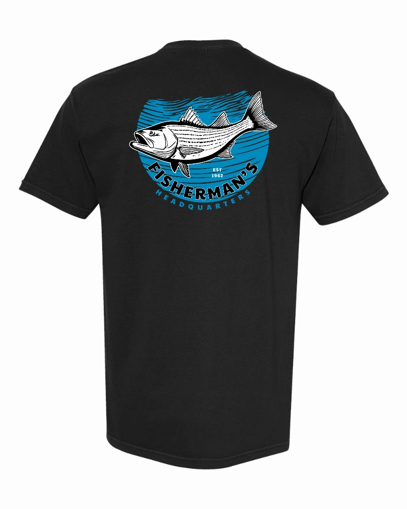 Fish Heads Bass Water Lines Comfort Colors T-Shirt