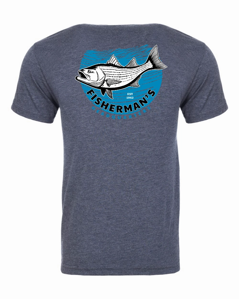 Fish Heads Bass Water Lines TriBlend T-Shirt