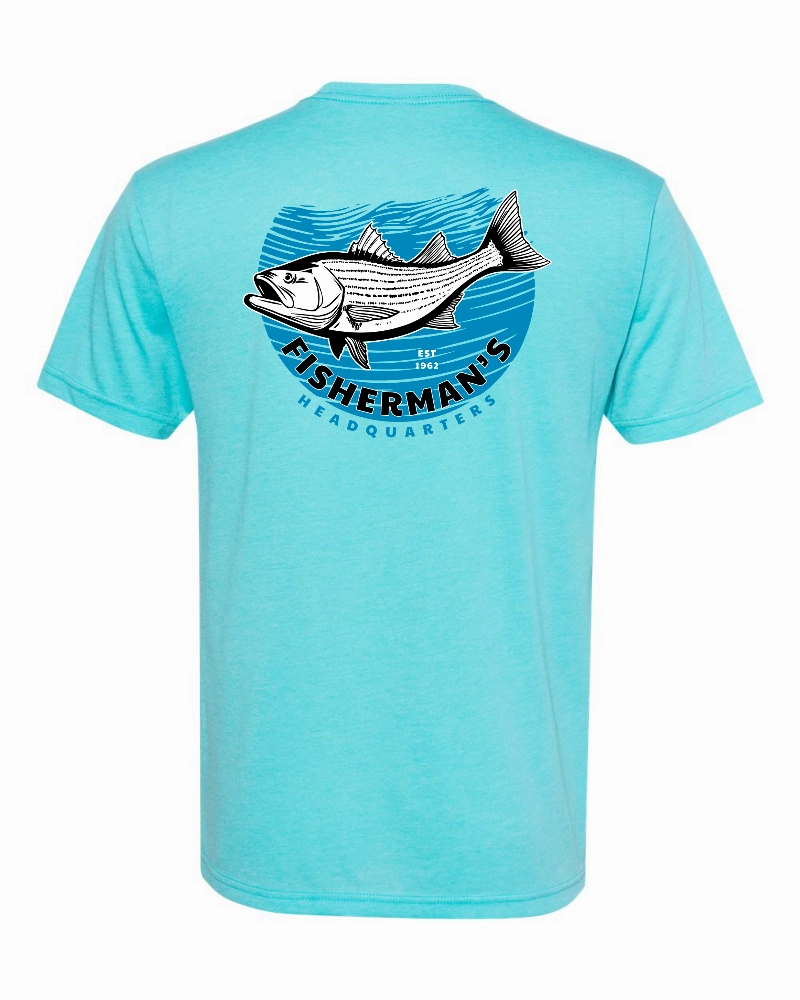 Fish Heads Bass Water Lines TriBlend T-Shirt
