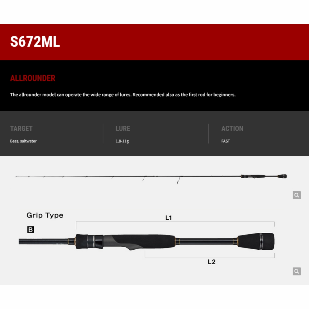 TAILWALK RODS Backhoo Tres Spin Rods