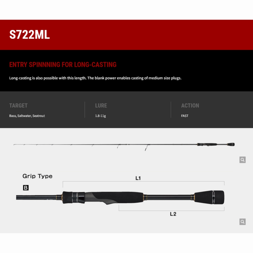 TAILWALK RODS Backhoo Tres Spin Rods