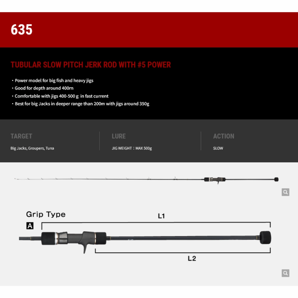 TAILWALK RODS SLOW BUMP SSD SPJ JIGGING ROD