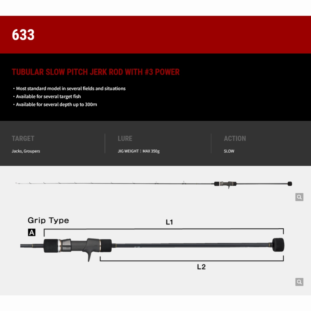 TAILWALK RODS SLOW BUMP SSD SPJ JIGGING ROD