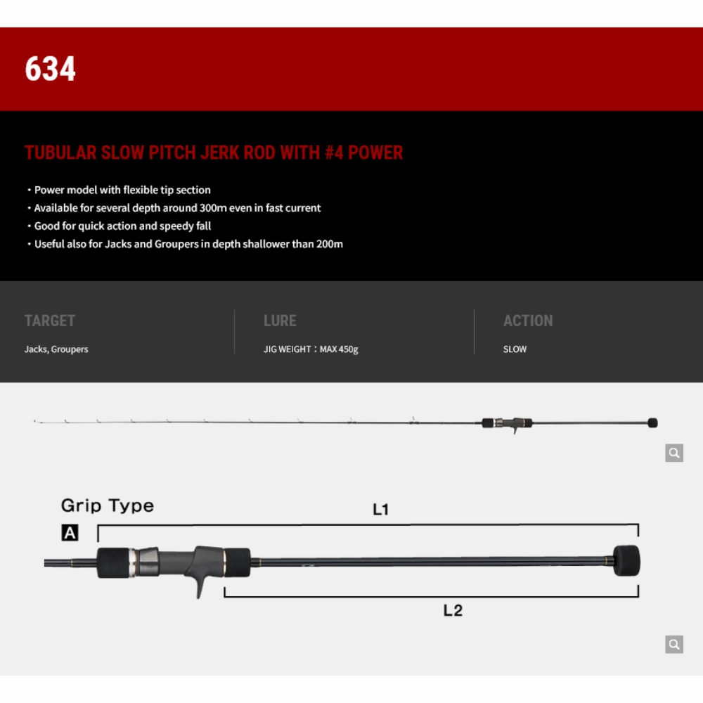 TAILWALK RODS SLOW BUMP SSD SPJ JIGGING ROD