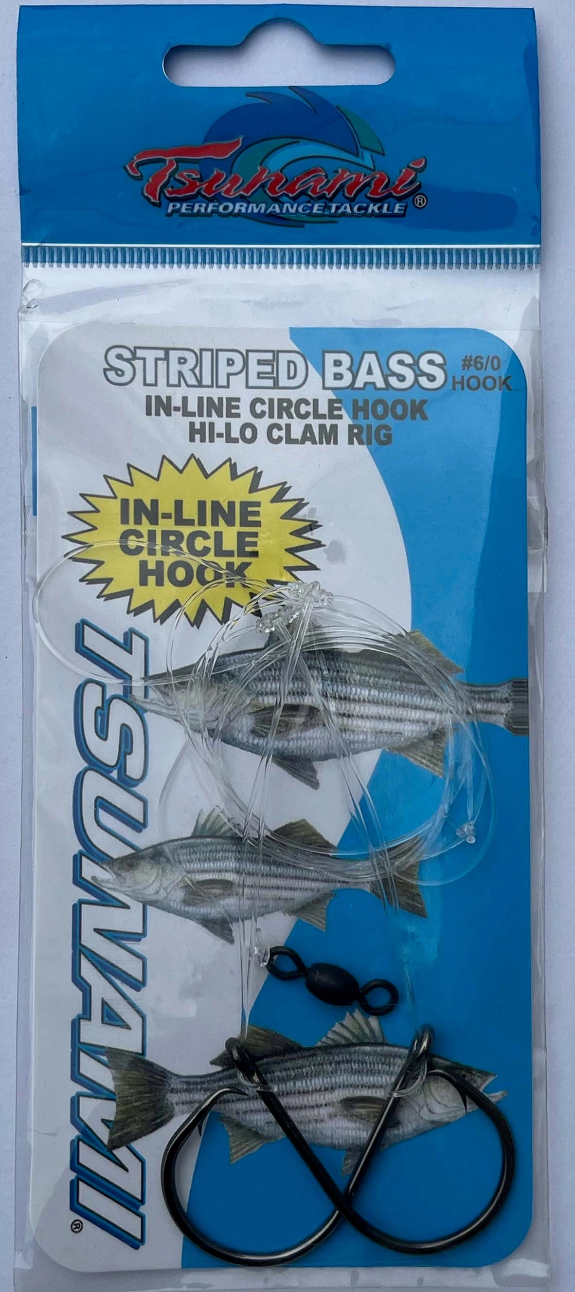 Tsunami TS-4750 Striped Bass In-Line Circle Hook Hi-Lo Clam Rig w/o Floats