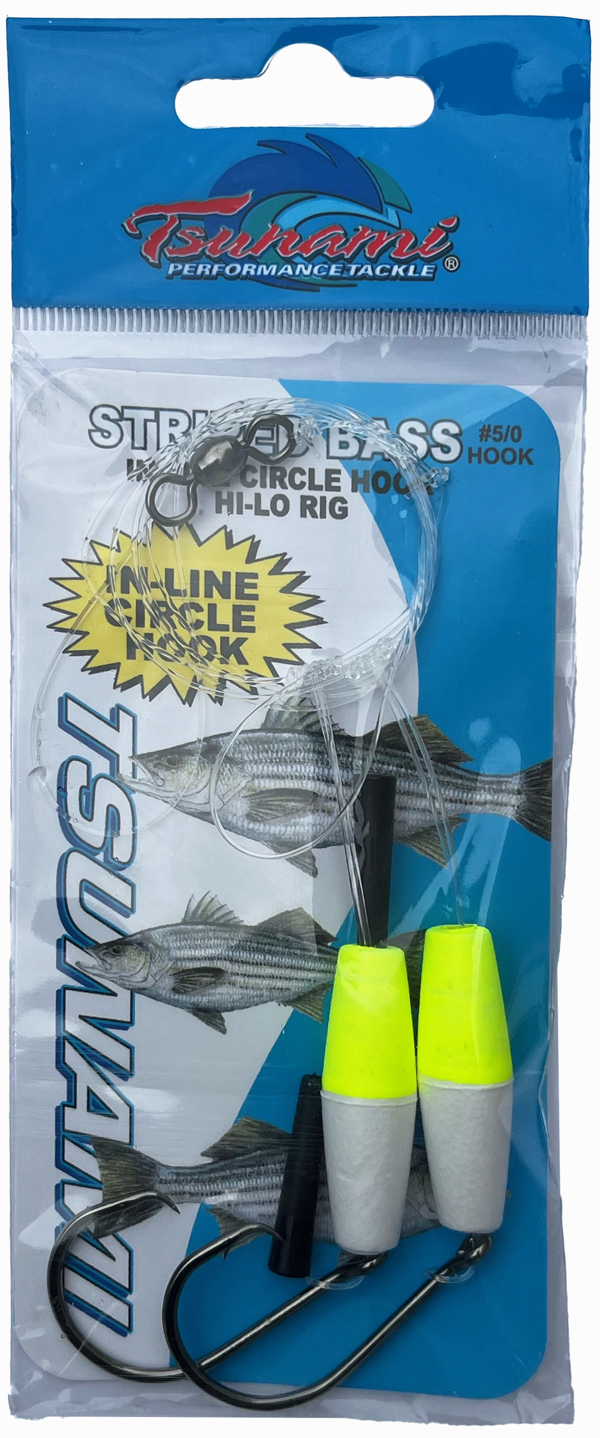 Tsunami TS-4760C Striped Bass In-Line Circle Hook Hi-Lo Clam Rig w/ Floats
